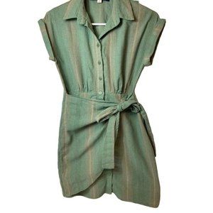 Womens Blue Rain Summer Wrap Mini Dress XS